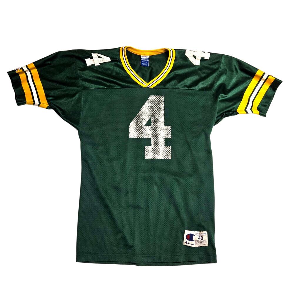 Brett Favre #4 Vintage Green Bay Packers Champion Football Jersey Mens Sz 40